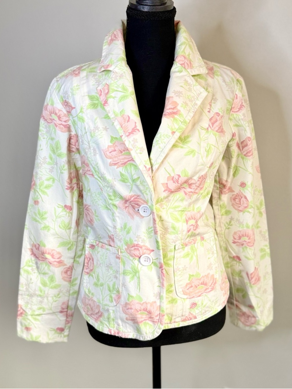 NWT American Rag Floral Blazer Jacket Medium Pink Rose Cottagecore